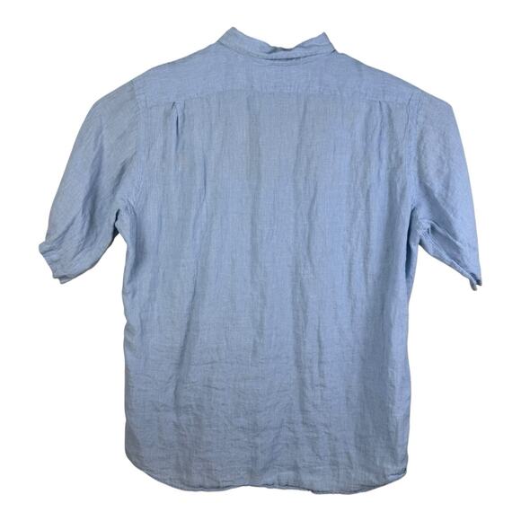 Cremieux Mens Short Sleeve Size 2XT 100% Linen Button Up Nautical Preppy Beach - Picture 5 of 12